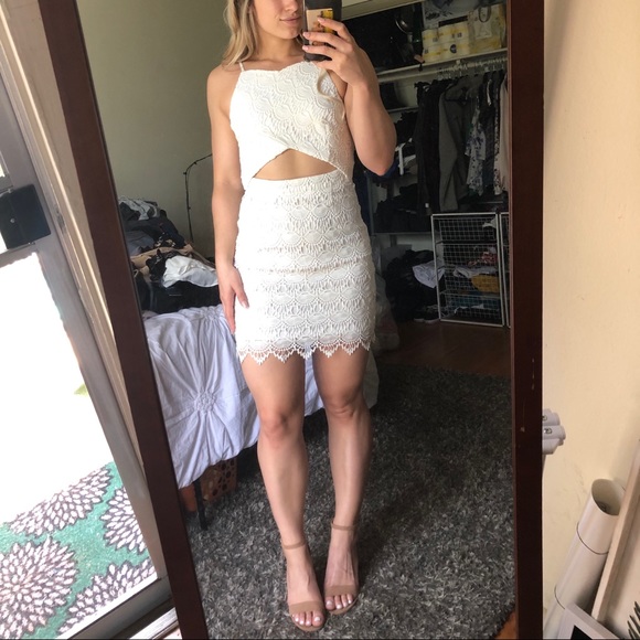 SOLD White Lace Dress - Picture 1 of 3